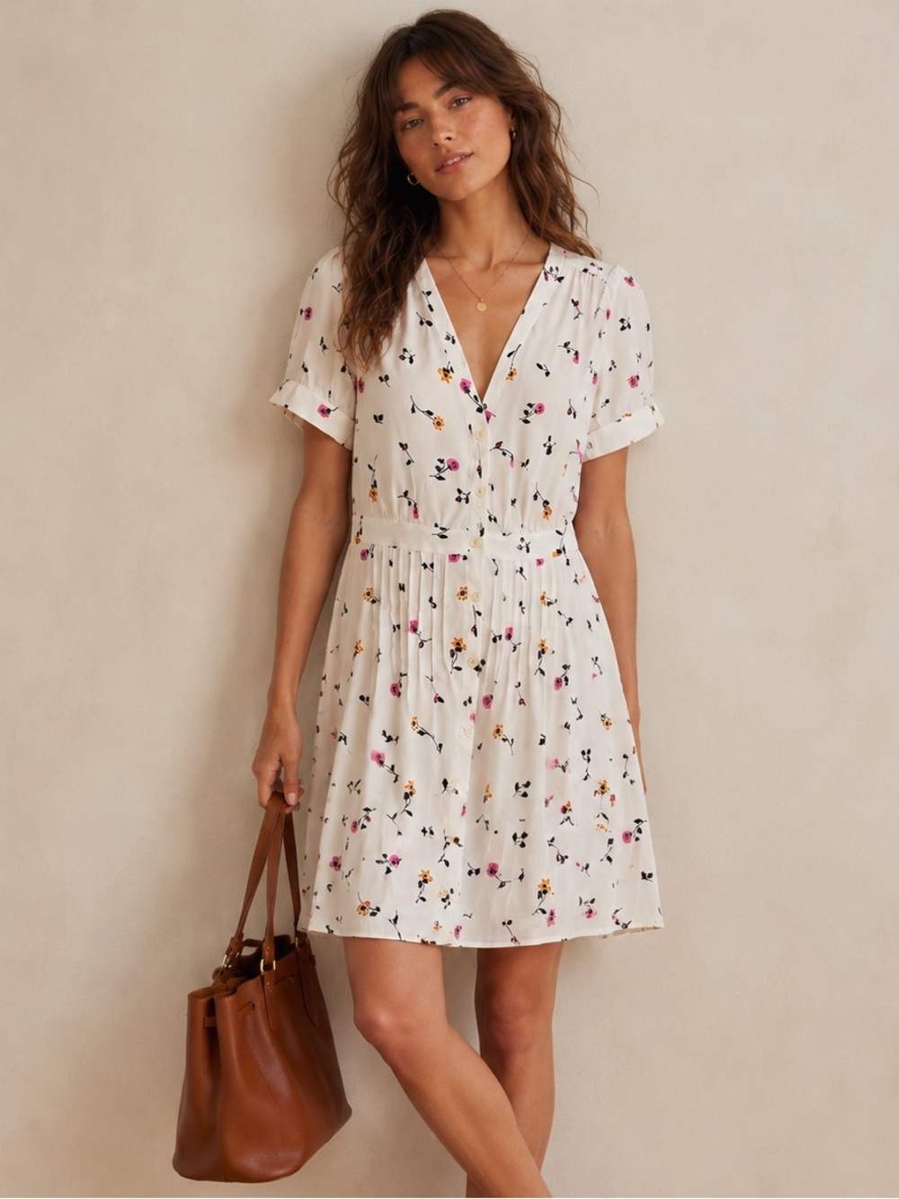 Madewell White Pink Floral Mini Dress Womens Size 2 Cottagecore Dress To Impress